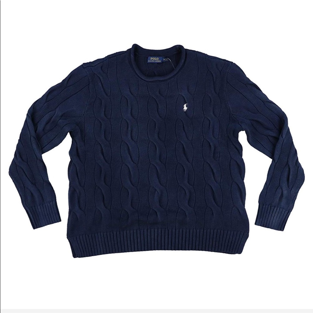 Ralph Lauren Rolled Collar Cable Knit Sweater